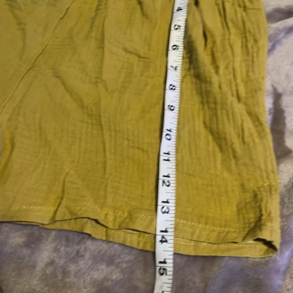 Women's Cotton Mustard Shorts two piece set - Picture 8 of 9